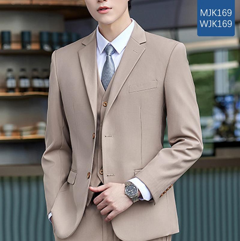 【加厚单西】MJK169 WJK169 加厚哔叽仿毛料 杏色